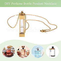 1 шт. стеклянные песочные часы прямоугольник памятная урна для праха питомца подвеска ожерелье&nbsp;NJEW-CA0001-27G