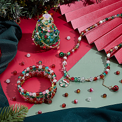 Рождественская тематика распыление/выпечка окрашенные стеклянные бусины с трещинами нити&nbsp;CCG-PH0001-22B