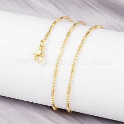 Ожерелье из латунных шариков и звеньев колонны для женщин&nbsp;LS-NJEW-P265-22G