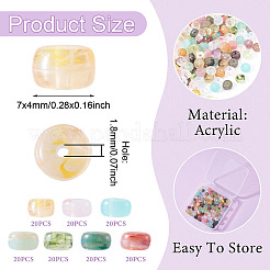 140шт 7 цвета прозрачные акриловые бусины&nbsp;OACR-TA0003-97