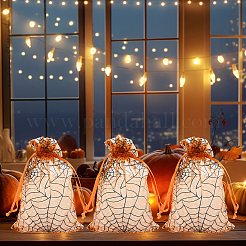 Сумки из органзы с завязками и принтом пауков на тему Хэллоуина&nbsp;ABAG-WH20021-006C