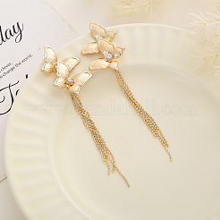 Серьги-гвоздики с кисточками из сплава с бабочками и кристаллами в форме шара&nbsp;FS-WGC890B-01