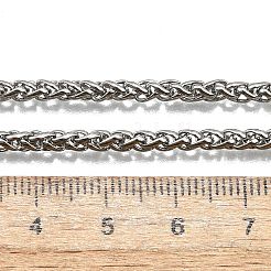 Устойчивые к потускнению модные мужские ожерелья из нержавеющей стали 201 из пшеничной цепи&nbsp;LS-NJEW-L043A-45P