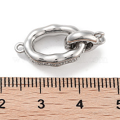 Замки из латуни с микропейвом и прозрачным фианитом&nbsp;KK-C051-49P