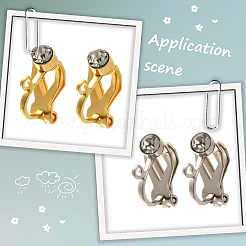 20 шт. 2 цвета 316 хирургическая нержавеющая сталь стразы клипсы для сережек&nbsp;STAS-SP0001-95