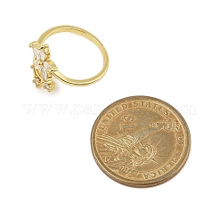 Кольца на палец из латуни с микропаве и кубическим цирконием для женщин&nbsp;RJEW-M027-01G-01