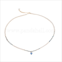 925 подвеска в форме сердца из стерлингового серебра со стразами синего цвета LR5640