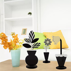 5 набор из 5-х акриловых держателей для заметок с черными и белыми листьями и цветами&nbsp;OFST-OC0004-29