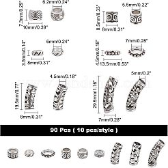 Сплавочные овальные бусины тибетского стиля &nbsp;TIBEB-NB0001-10AS