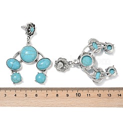 Серьги-гвоздики из сплава синтетической бирюзы&nbsp;LS-EJEW-U053-07AS