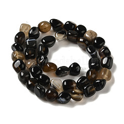 Натуральный черный агат бисер нитей&nbsp;G-NH0017-B04-01