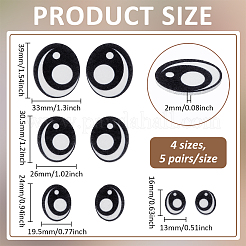 1 пакетик фетровых глаз для кукол&nbsp;AJEW-FG0004-90B