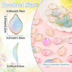 40шт. подвески из прозрачного акрила с градиентным цветом&nbsp;TACR-YW0002-49