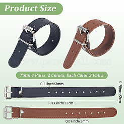 4 пара ремней для велосипедной корзины из искусственной кожи двух цветов&nbsp;AJEW-CL0001-31
