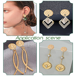 6 шт. 3 стиля ионного покрытия (IP) 304 нержавеющая сталь гвоздики фурнитура для ушей&nbsp;STAS-LP0001-50