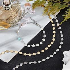 2 цвет 2м латунные цепи ручной работы с плоскими круглыми звеньями&nbsp;DIY-CA0002-01