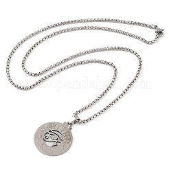 201 нержавеющая сталь цепочка с подвеской в виде глаза Гора&nbsp;NJEW-P316-07P