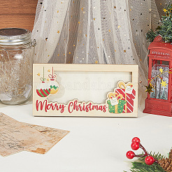 Держатель для денег в виде прямоугольника из дерева на рождественскую тематику&nbsp;AJEW-WH20006-282C