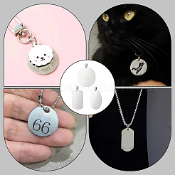 18 шт. 3 стиля 201 нержавеющая сталь штампованные пустые бирки подвески&nbsp;STAS-PH0005-63