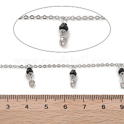 Бусины из латуни и стеклянные цепочки ручной работы со стразами&nbsp;CHC-L051-02P