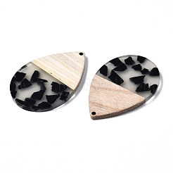 Подвески из прозрачной смолы и ореха&nbsp;RESI-T035-29A