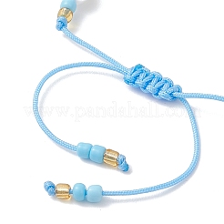 Браслеты из натурального желтого нефрита и пластиковой имитации жемчуга&nbsp;BJEW-MZ00308-02