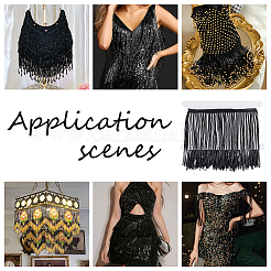 1 ярд пластиковой ленты с кисточками и бусинами&nbsp;DIY-OC0013-14A