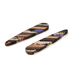 Большие подвески из прозрачной смолы и орехового дерева&nbsp;RESI-E050-01A