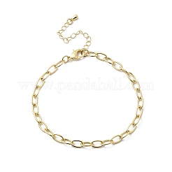 Латунный цепной браслет для женщин&nbsp;BJEW-A065-01G