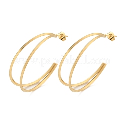 Ионное покрытие (ip) 304 нержавеющая сталь c-образные серьги-гвоздики для женщин&nbsp;EJEW-M089-04G