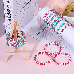 Набор эластичных браслетов ручной работы из полимерной глины Heishi Surfer&nbsp;BJEW-SW00099-01