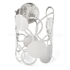 Браслеты-манжеты из нержавеющей стали 304 для женщин&nbsp;BJEW-V006-01B-P