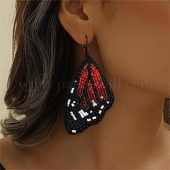 Серьги-подвески ручной работы из стекла с зелеными крыльями бабочки в стиле бохо&nbsp;TT3969