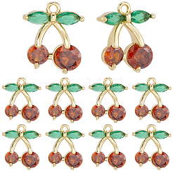 10шт латунные подвески из кубического циркония с микро-паве&nbsp;KK-BBC0019-46