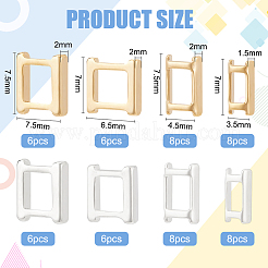 56 шт. 8 стиля экологически чистых латунных застежек для часового ремешка&nbsp;KK-BC0009-75