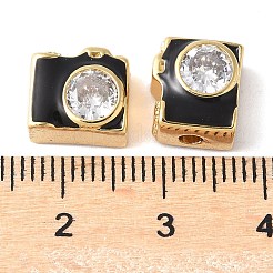 Латунные прозрачные бусины из циркония&nbsp;KK-H449-86G-03