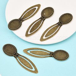 Старинные тибетский стиль сеттинги сплава закладки кабошон&nbsp;LS-X-TIBE-Q032-27AB-NR