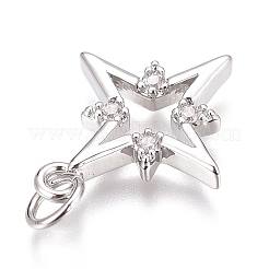 Латунные микропаве прозрачные подвески с фианитом&nbsp;X-ZIRC-O035-22P