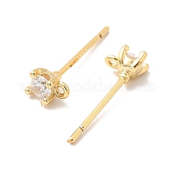 Латунные серьги-гвоздики из циркония KK-P215-01G