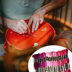 6-слойная полиэфирная нить для вышивания&nbsp;OCOR-WH20074-01B-06