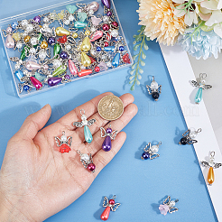 60 шт. 4 стиля стеклянные жемчужные подвески&nbsp;PALLOY-HY00052