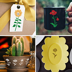 Самоклеящийся трафарет для шелкографии&nbsp;DIY-WH0338-186