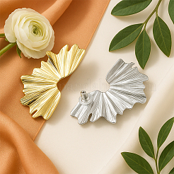 4 пара двухцветных железных сережек-гвоздиков&nbsp;EJEW-GO0002-25