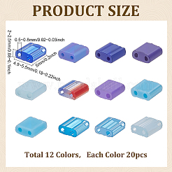 240 шт. 12-х цветные стеклянные бусины с тремя отверстиями&nbsp;SEED-ME0001-10A