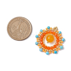 Подвески из натурального лазурита/розового кварца/магнезита/красной яшмы/черного оникса/машанского нефрита/сердолика и стеклянных бусин&nbsp;PALLOY-MZ00366