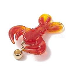 Подвески ручной работы в виде красных креветок из стекла&nbsp;PALLOY-JF04983