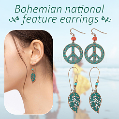 6 пара серег-кисточек в винтажном стиле в стиле бохо&nbsp;EJEW-AN0003-71