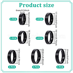 21 шт. 7 стиля колец из нержавеющей стали для женщин&nbsp;RJEW-NB0001-05EB