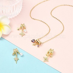 4 шт. 4 цвета латунные подвески с микропаве и кубическим цирконием&nbsp;FIND-CJ0005-24