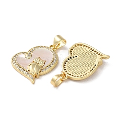 Латунные микропаве прозрачные подвески с фианитом&nbsp;KK-B083-32A-G